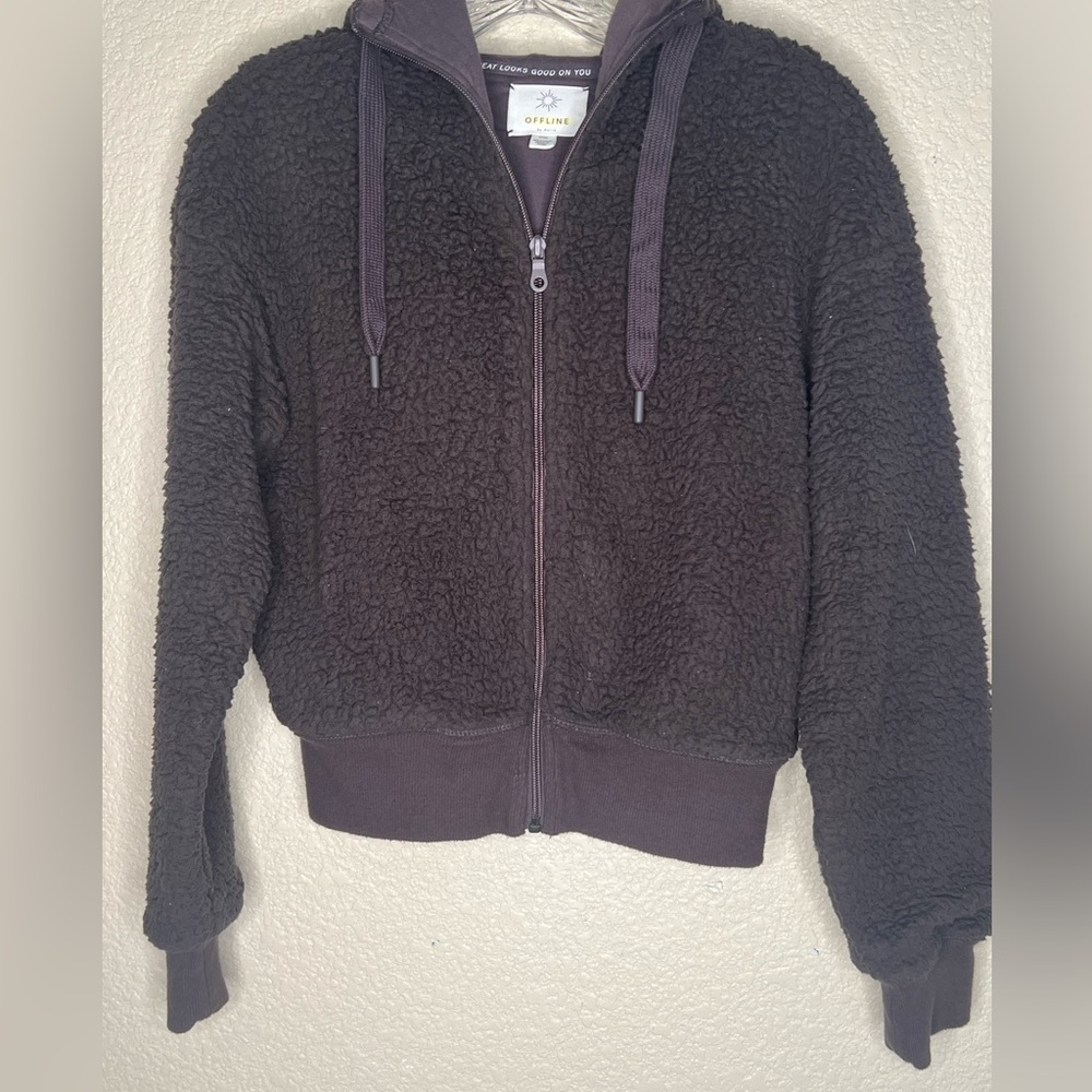 🔥 FIRE SALE 🔥OFFL/NE by AERIA Teddy Bear Zippered Jacket. NWOT SZ S